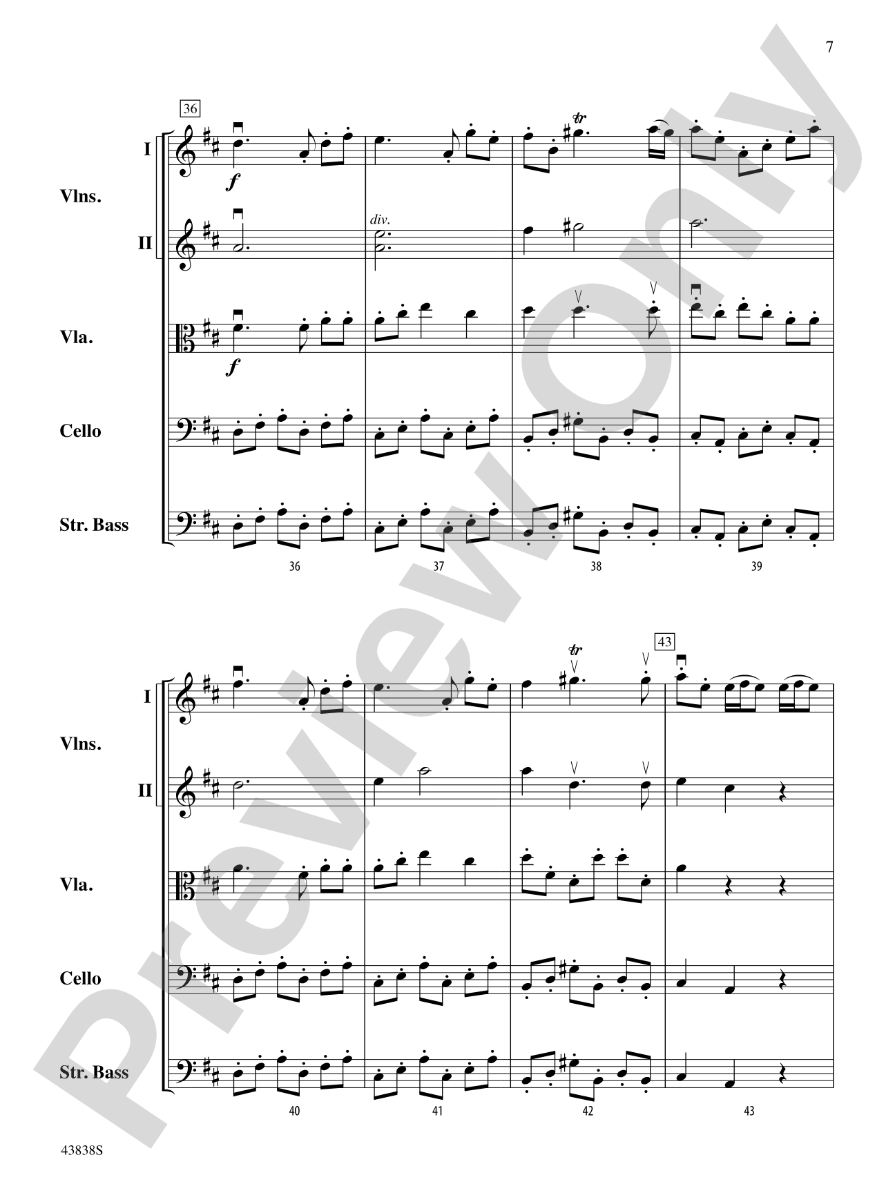 Royal Fireworks Overture: String Orchestra Conductor Score & Parts