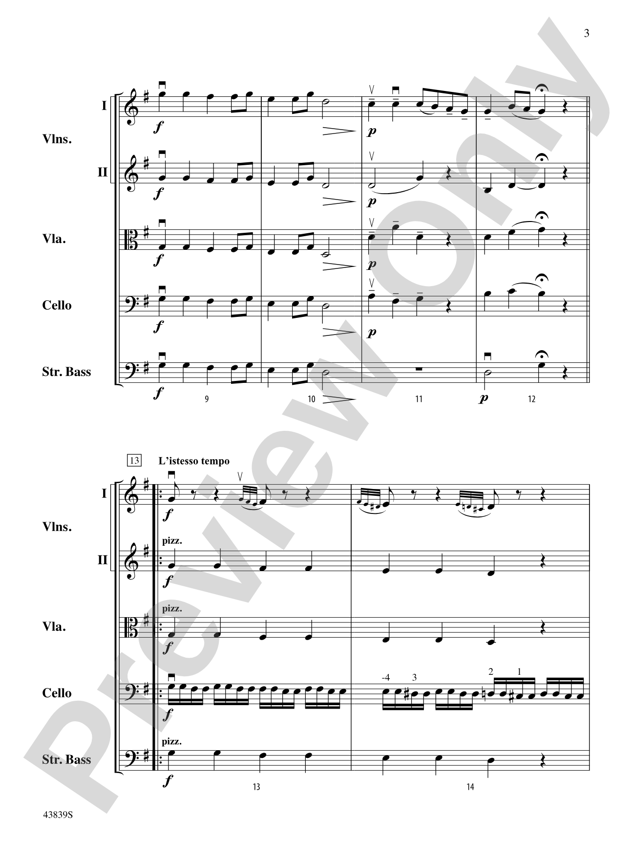 Mozartiana: String Orchestra Conductor Score & Parts