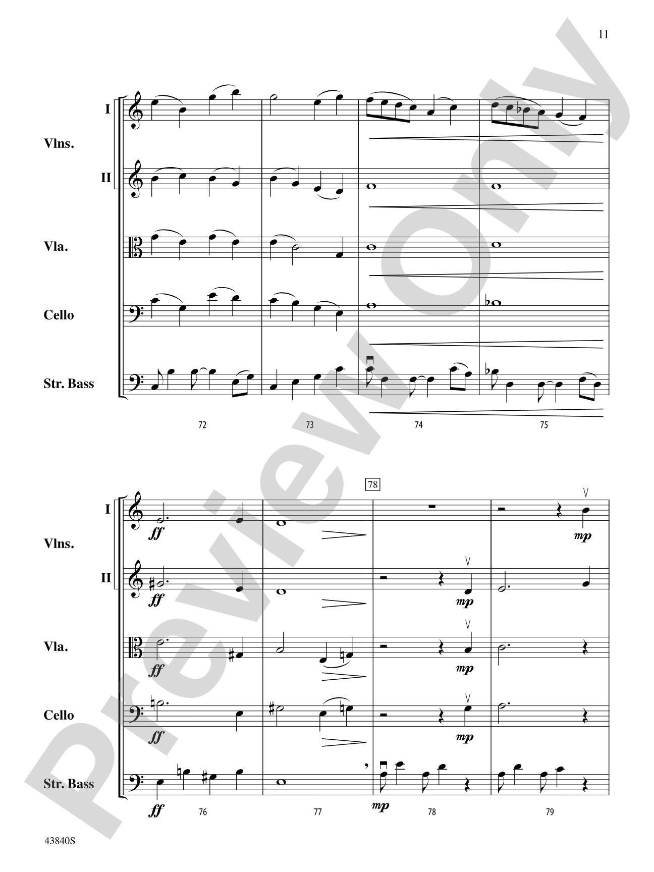 Mystère: String Orchestra Conductor Score & Parts