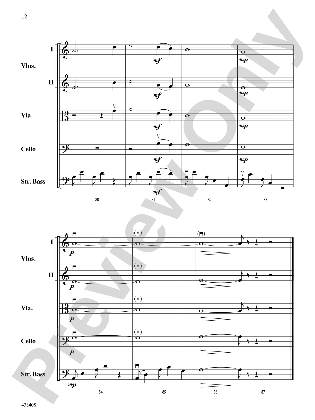 Mystère: String Orchestra Conductor Score & Parts
