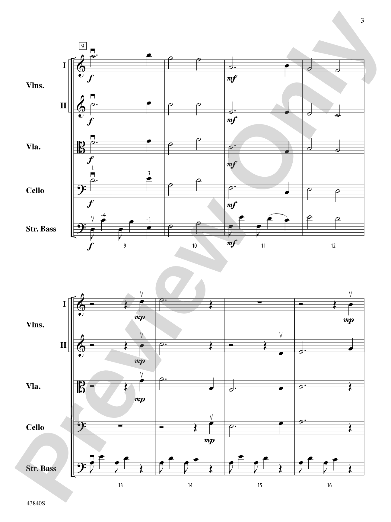 Mystère: String Orchestra Conductor Score & Parts