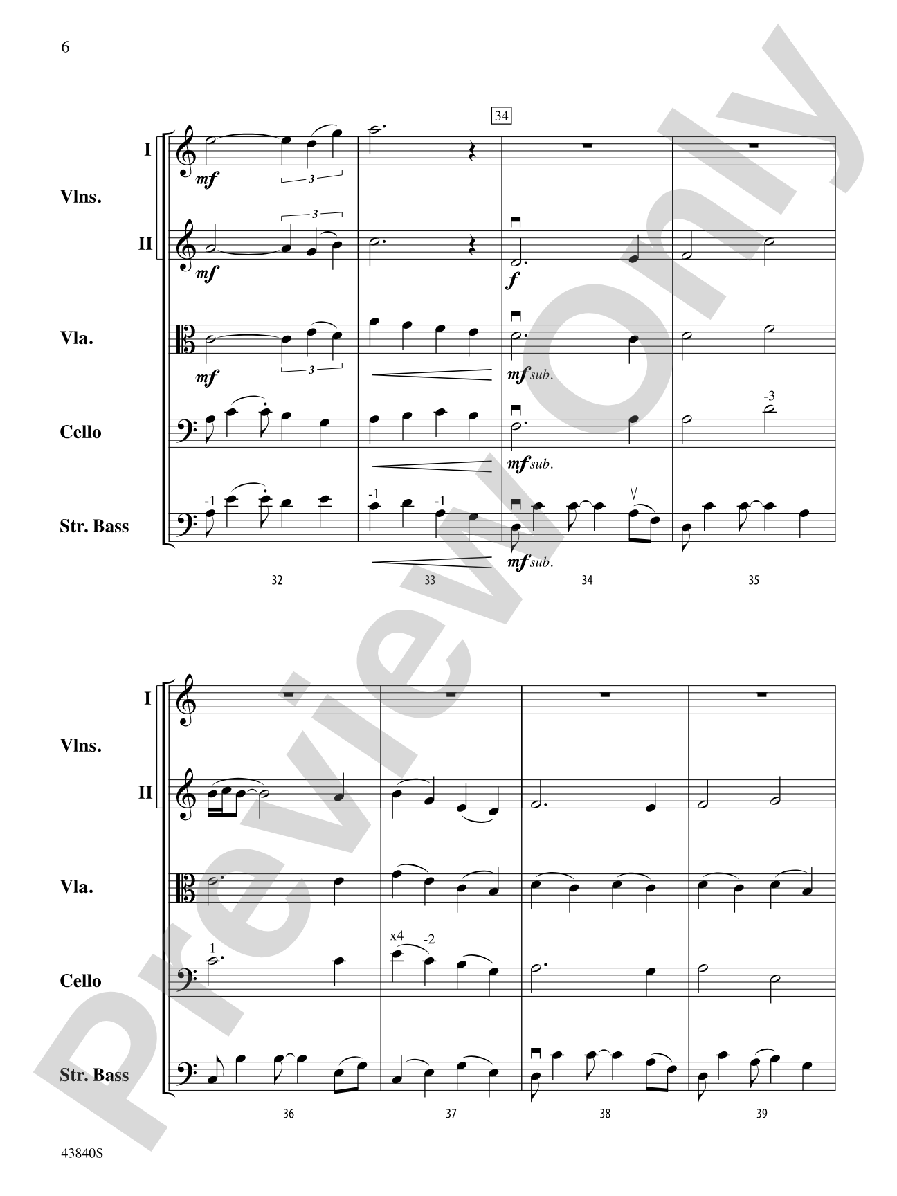 Mystère: String Orchestra Conductor Score & Parts
