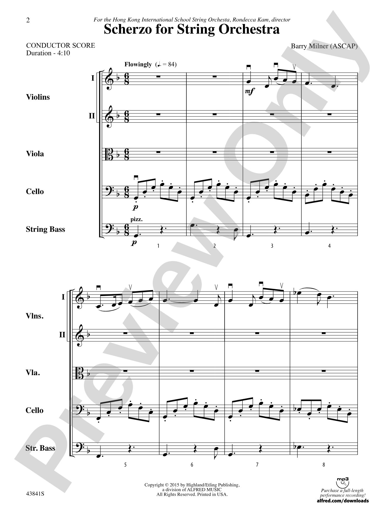 Scherzo for String Orchestra: String Orchestra Conductor Score & Parts