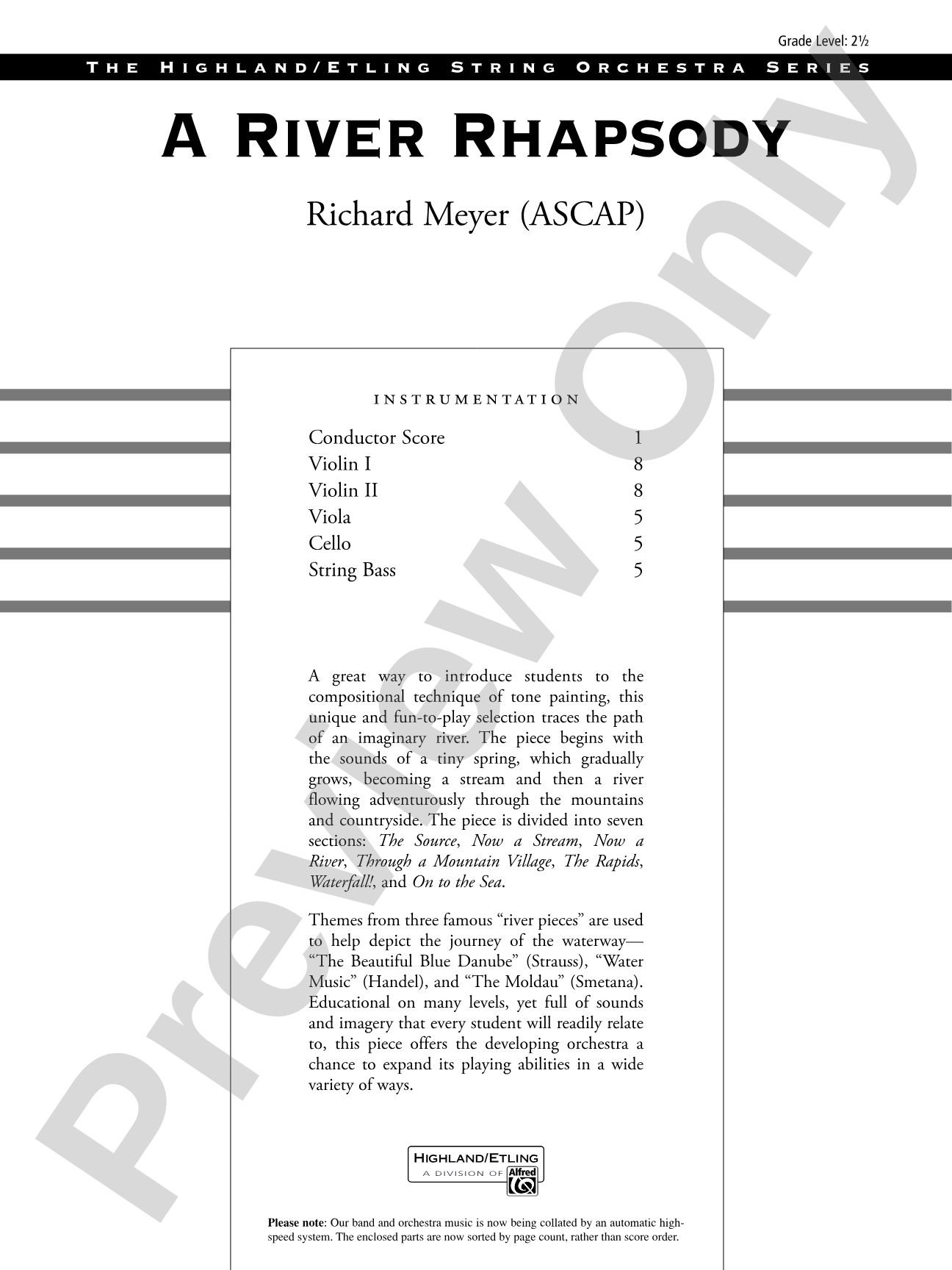 A River Rhapsody: Score