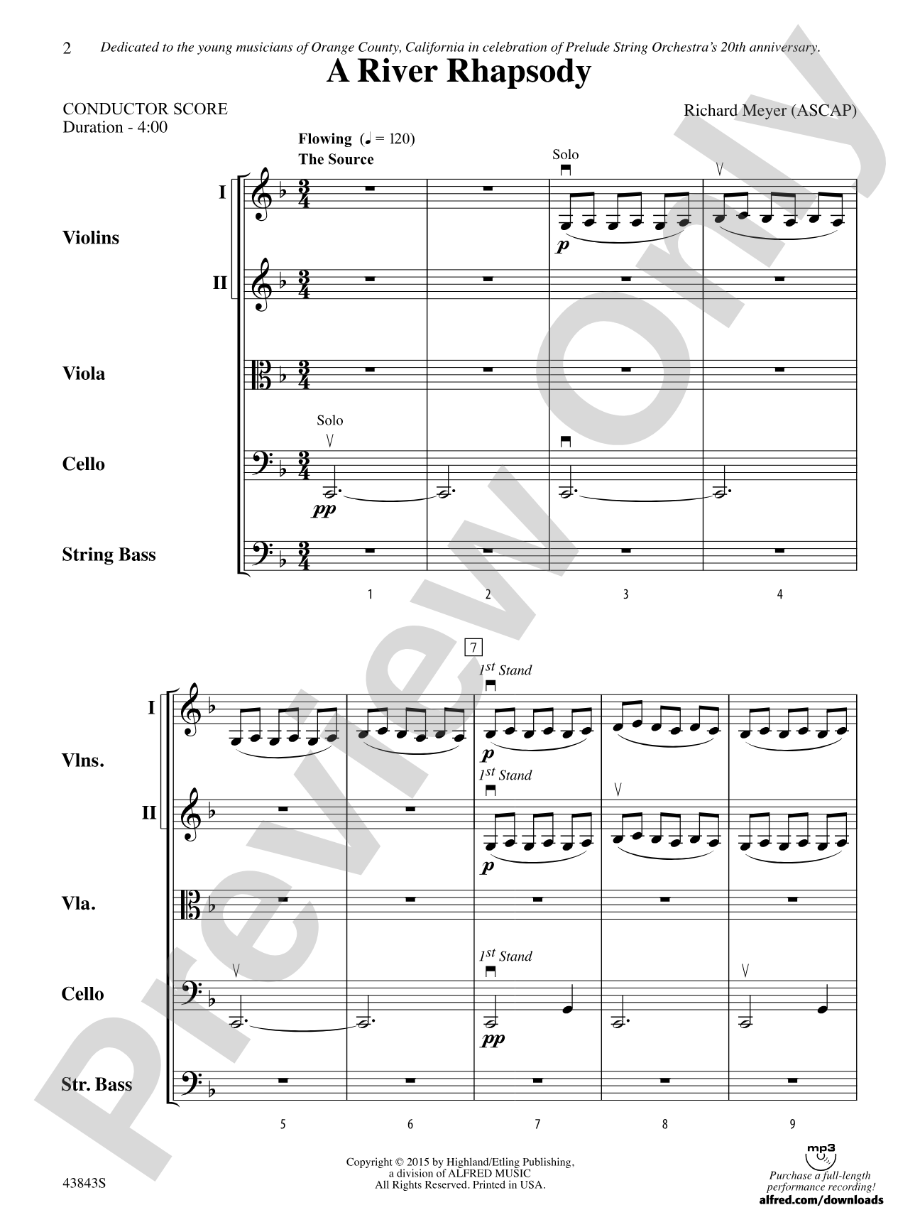 A River Rhapsody: Score