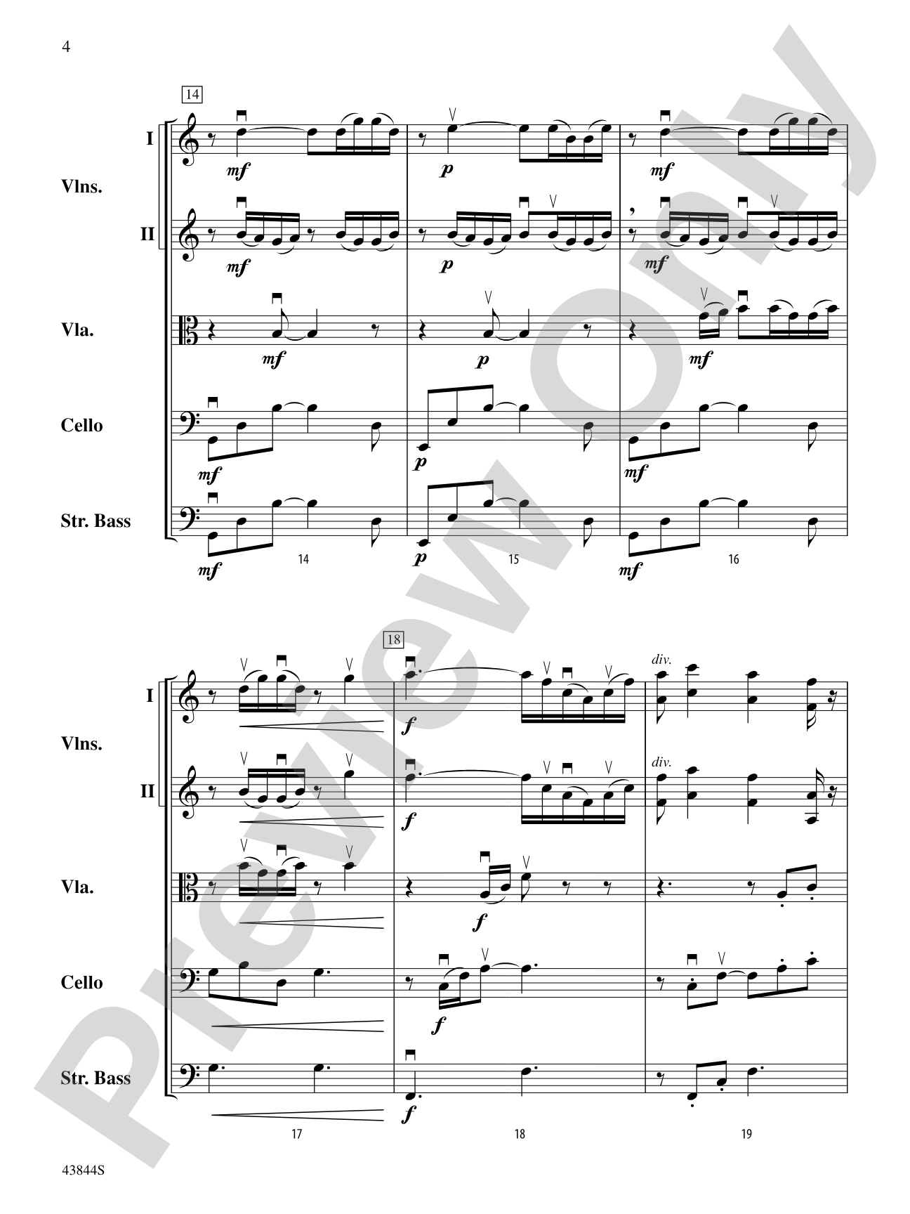 Flower Duet: String Orchestra Conductor Score & Parts