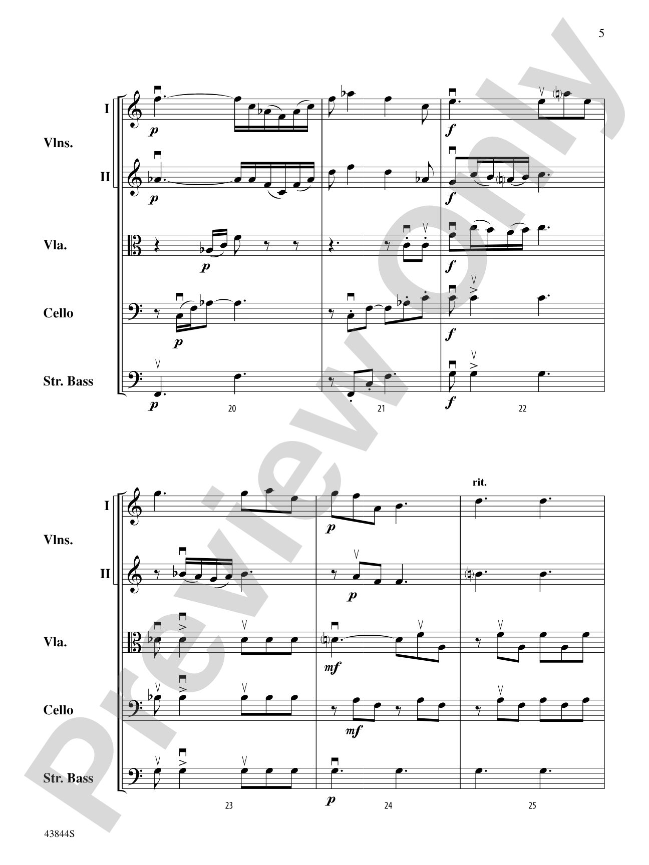 Flower Duet: String Orchestra Conductor Score & Parts