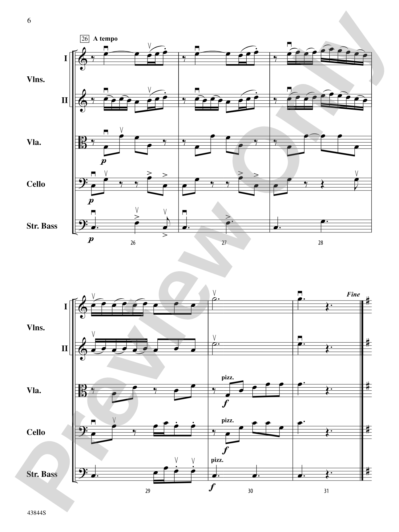 Flower Duet: String Orchestra Conductor Score & Parts