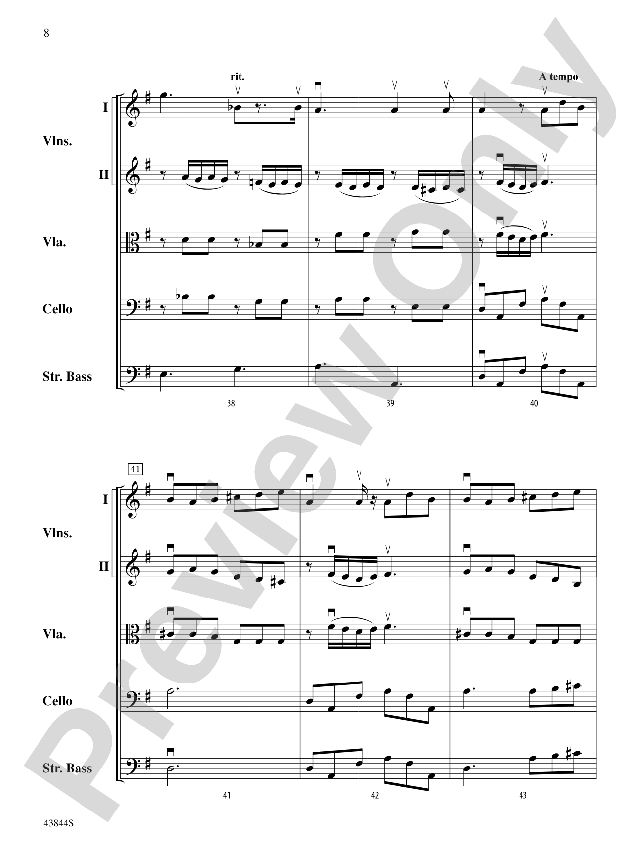 Flower Duet: String Orchestra Conductor Score & Parts