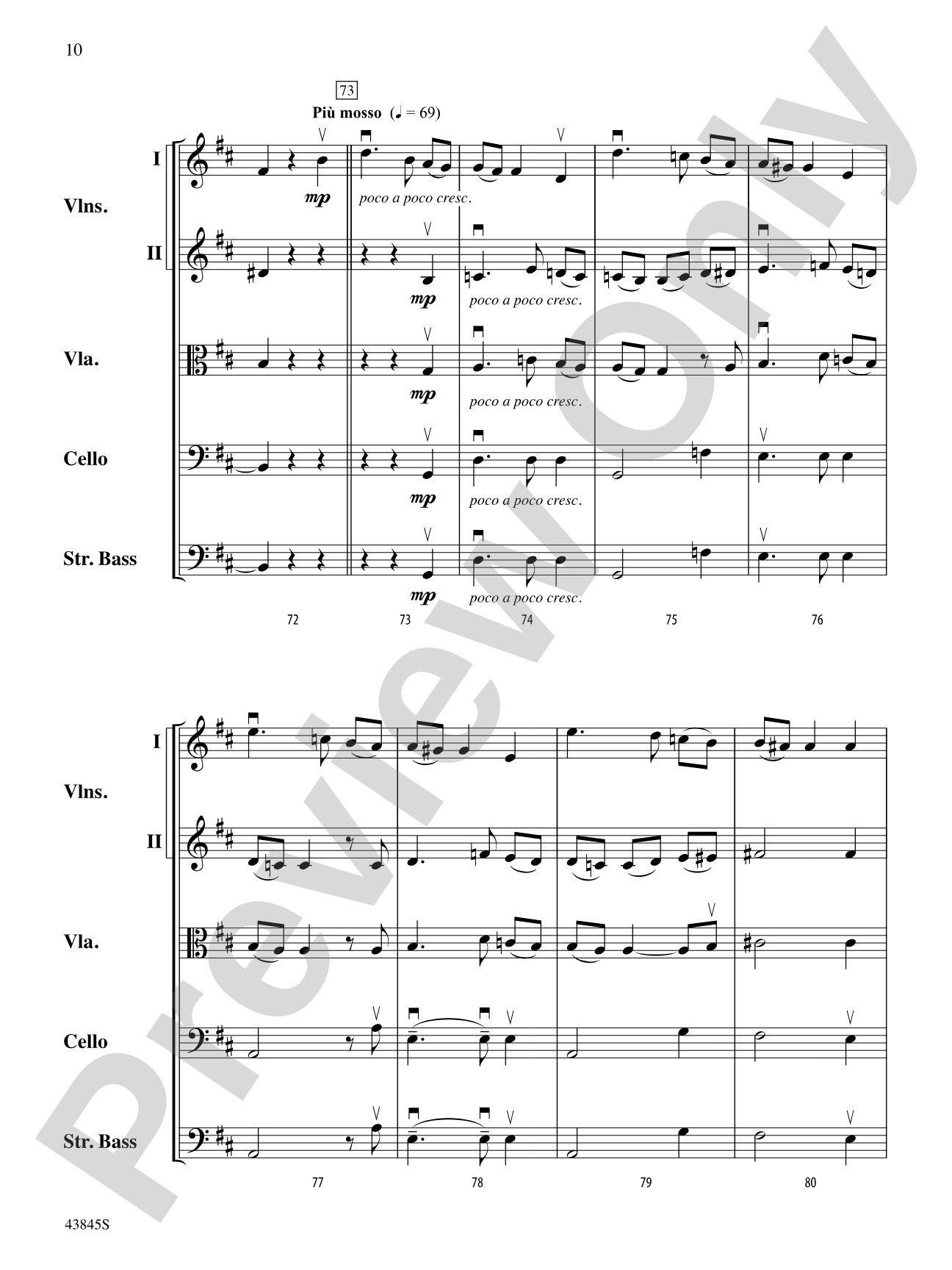 Evening Song: String Orchestra Conductor Score & Parts