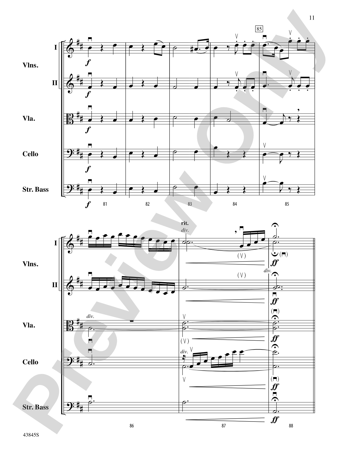 Evening Song: String Orchestra Conductor Score & Parts