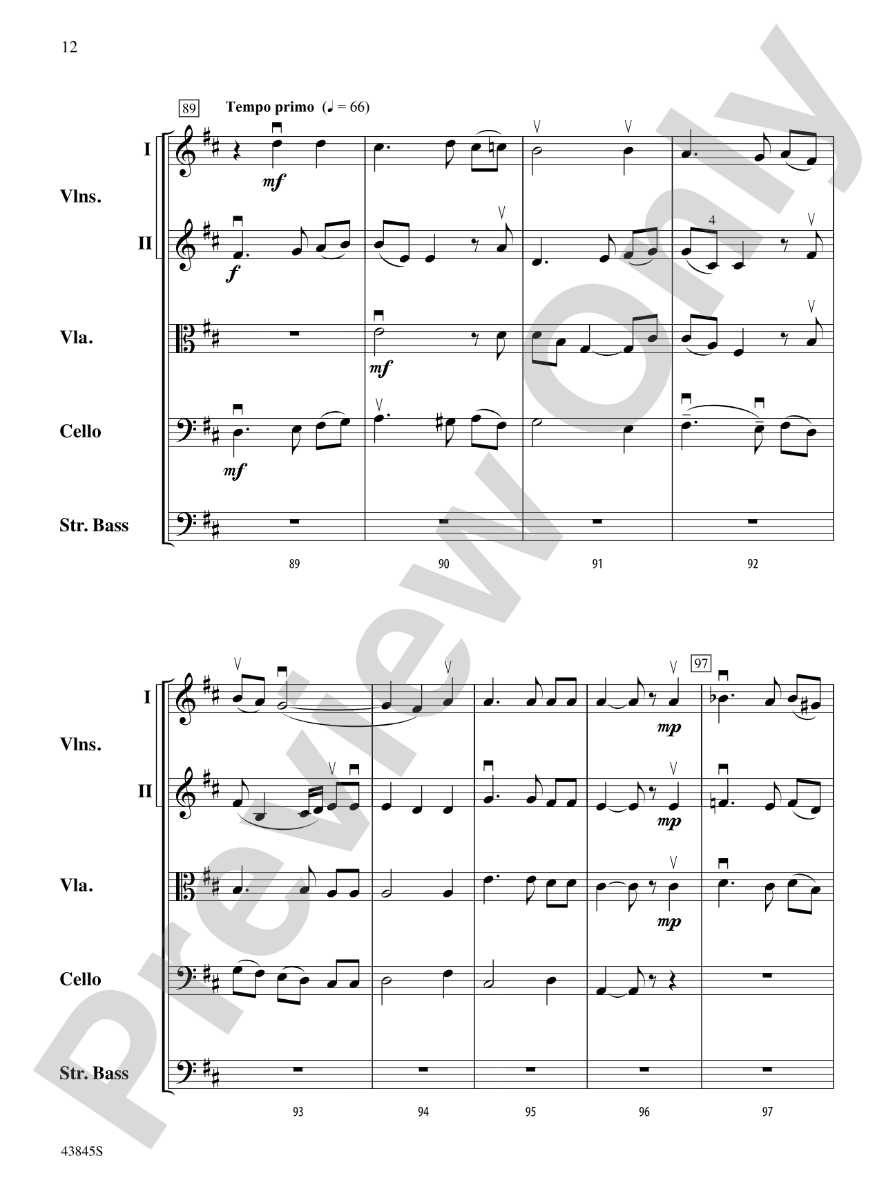 Evening Song: String Orchestra Conductor Score & Parts