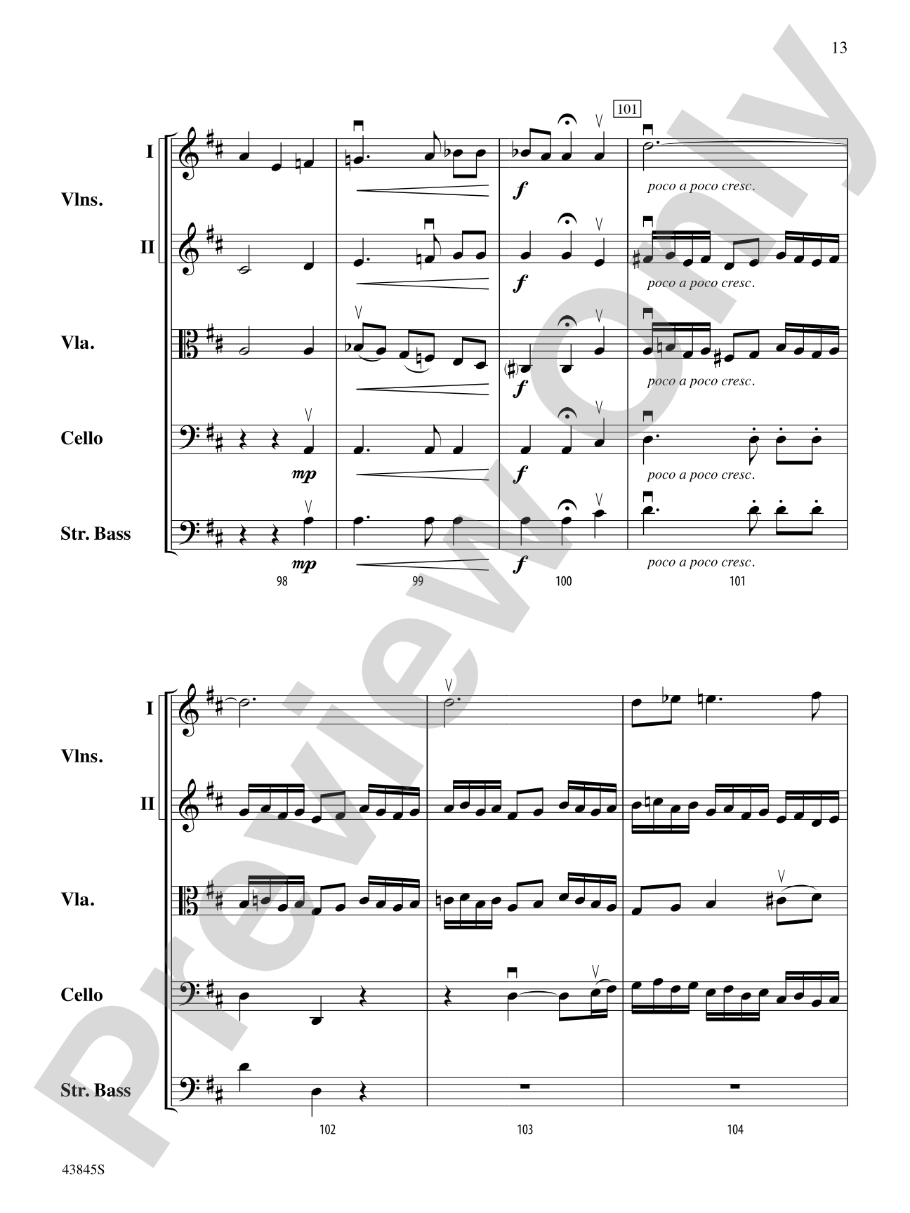 Evening Song: String Orchestra Conductor Score & Parts