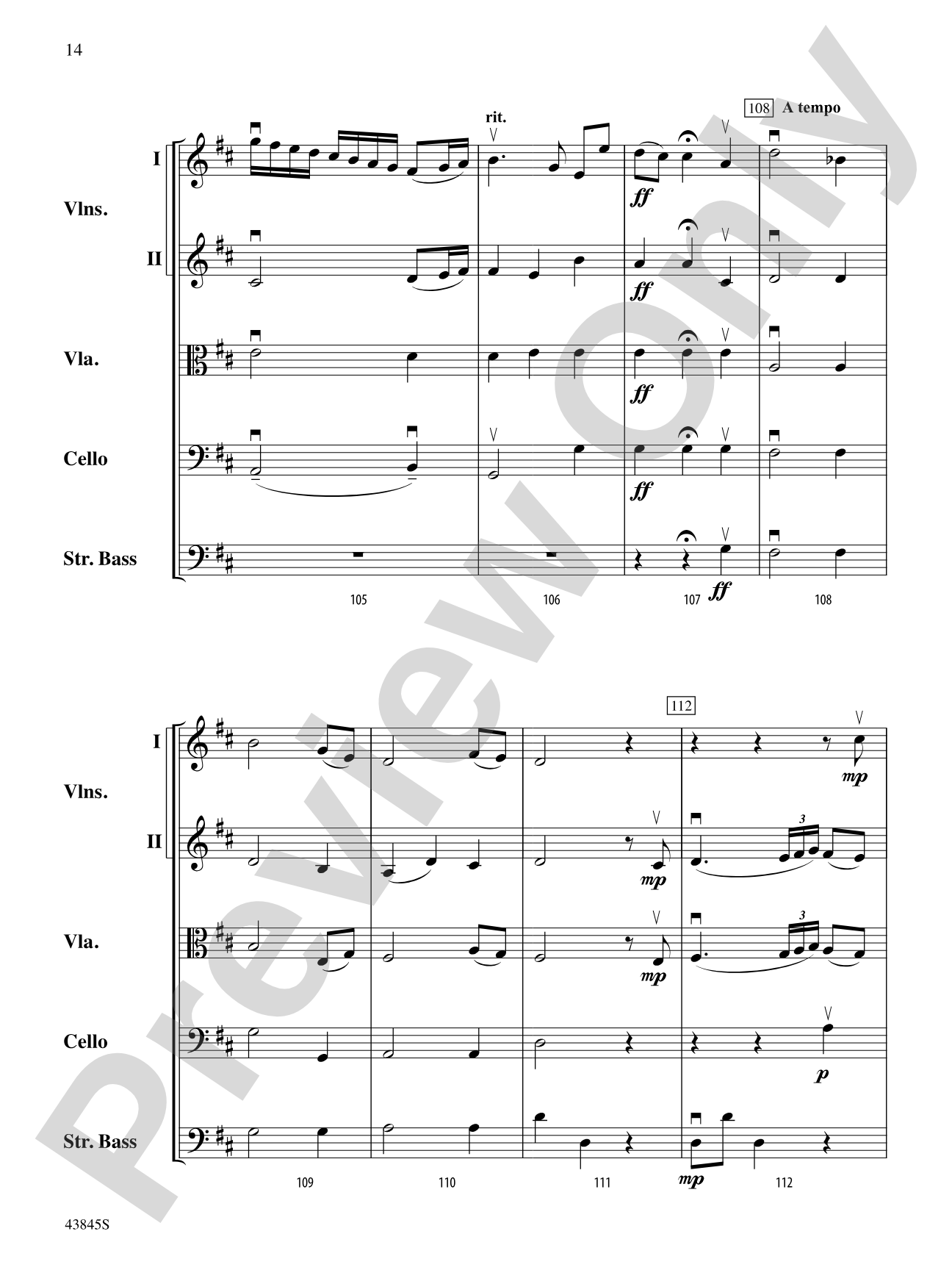 Evening Song: String Orchestra Conductor Score & Parts