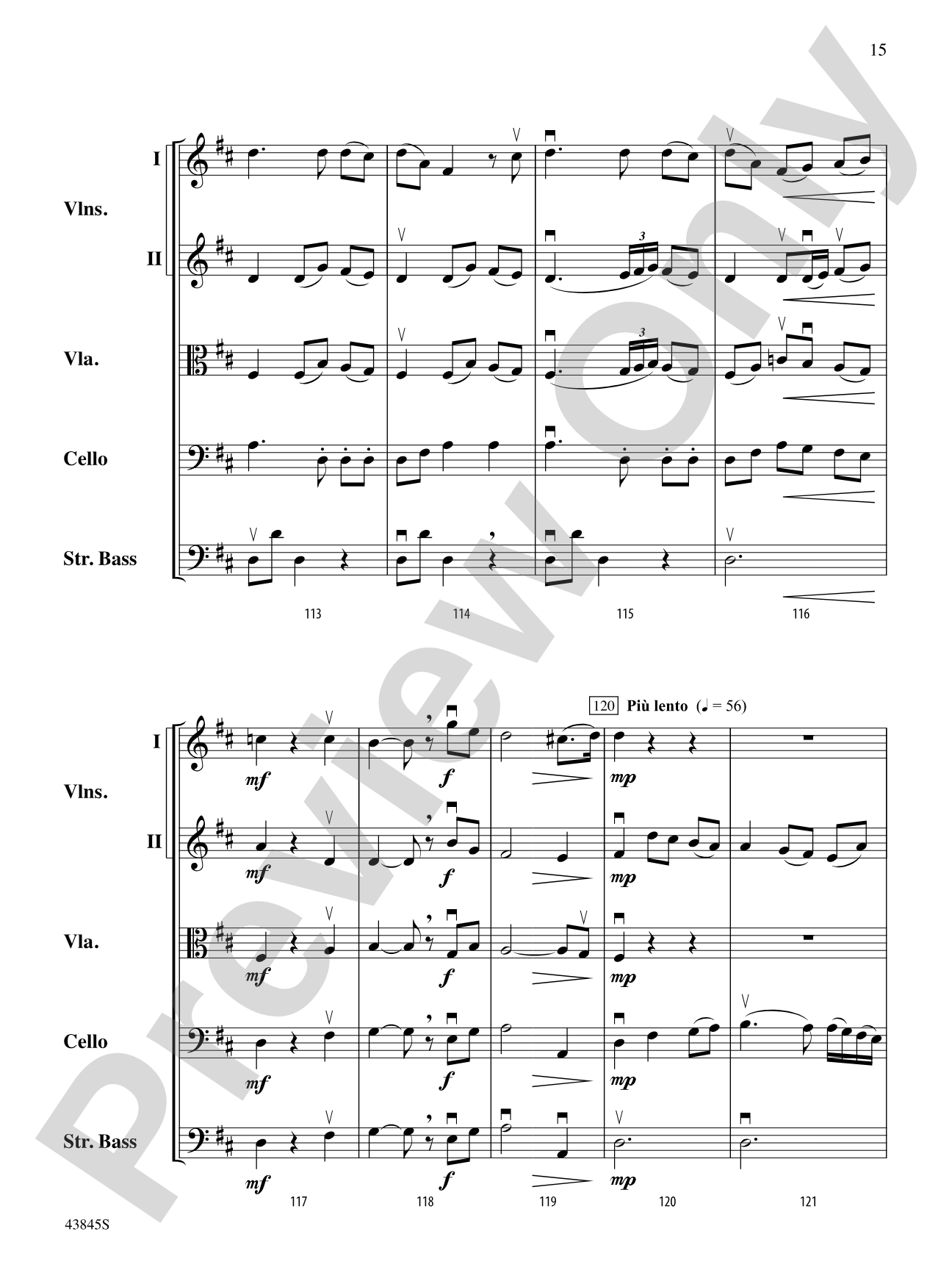Evening Song: String Orchestra Conductor Score & Parts