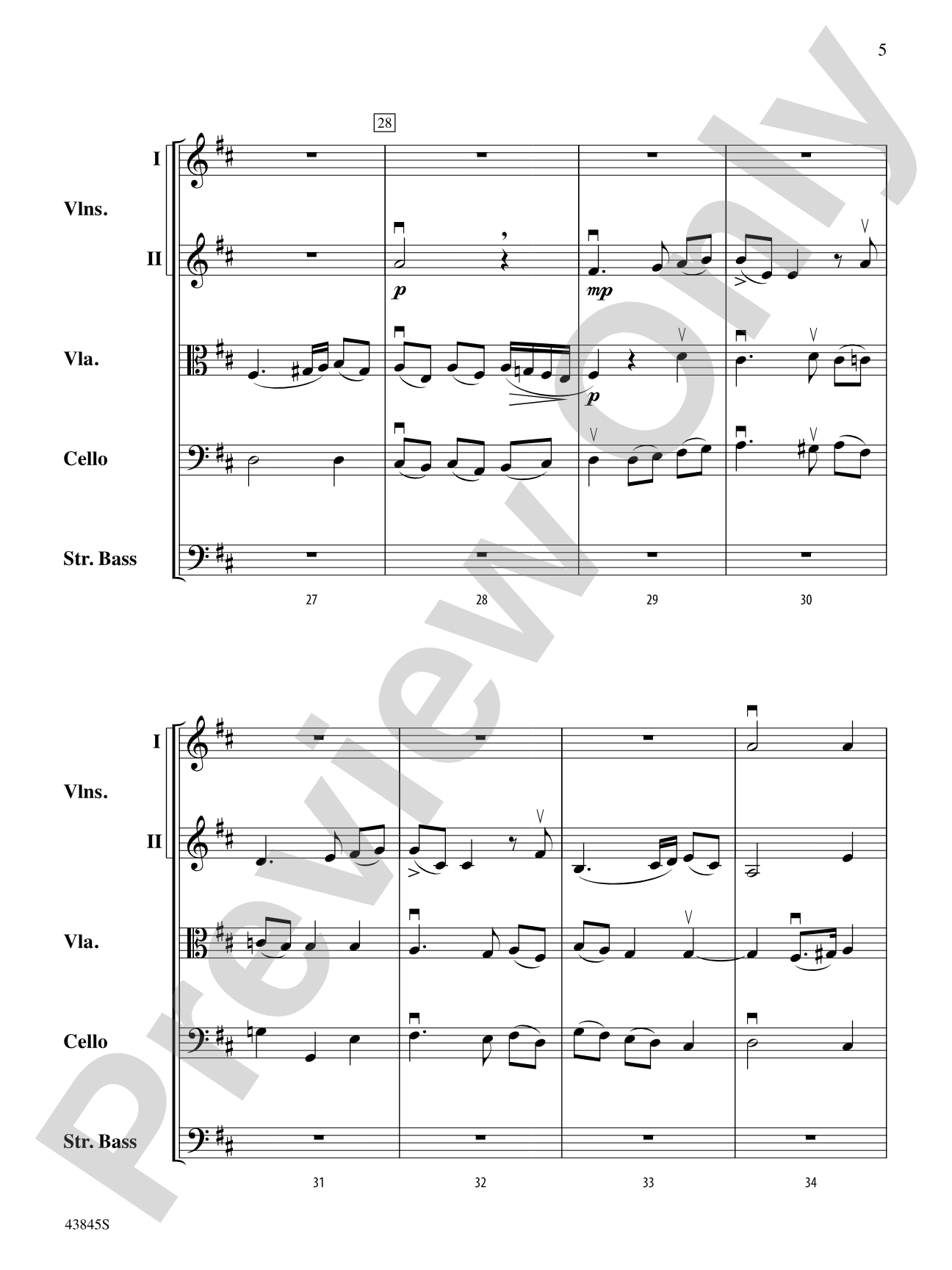 Evening Song: String Orchestra Conductor Score & Parts