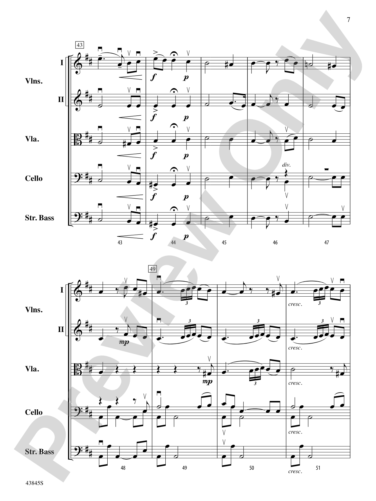 Evening Song: String Orchestra Conductor Score & Parts