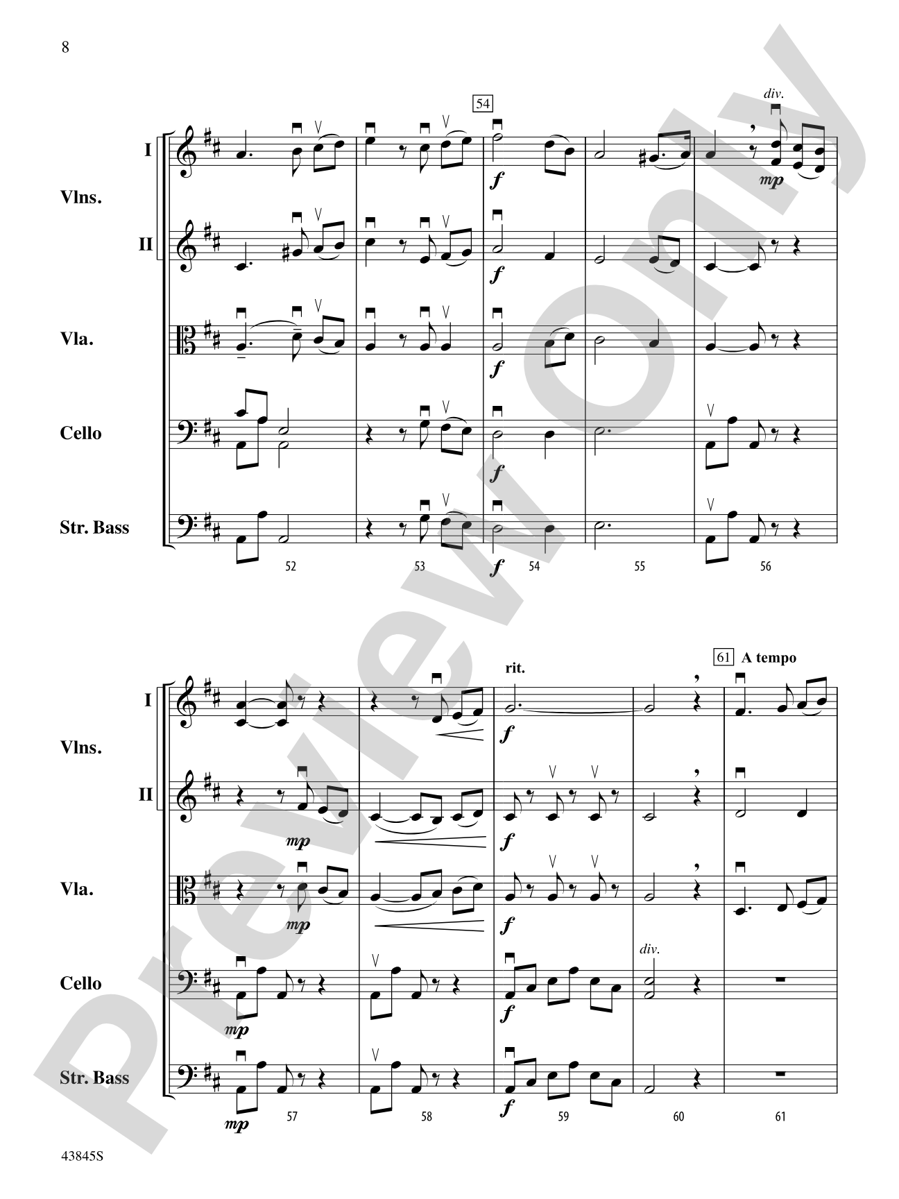 Evening Song: String Orchestra Conductor Score & Parts