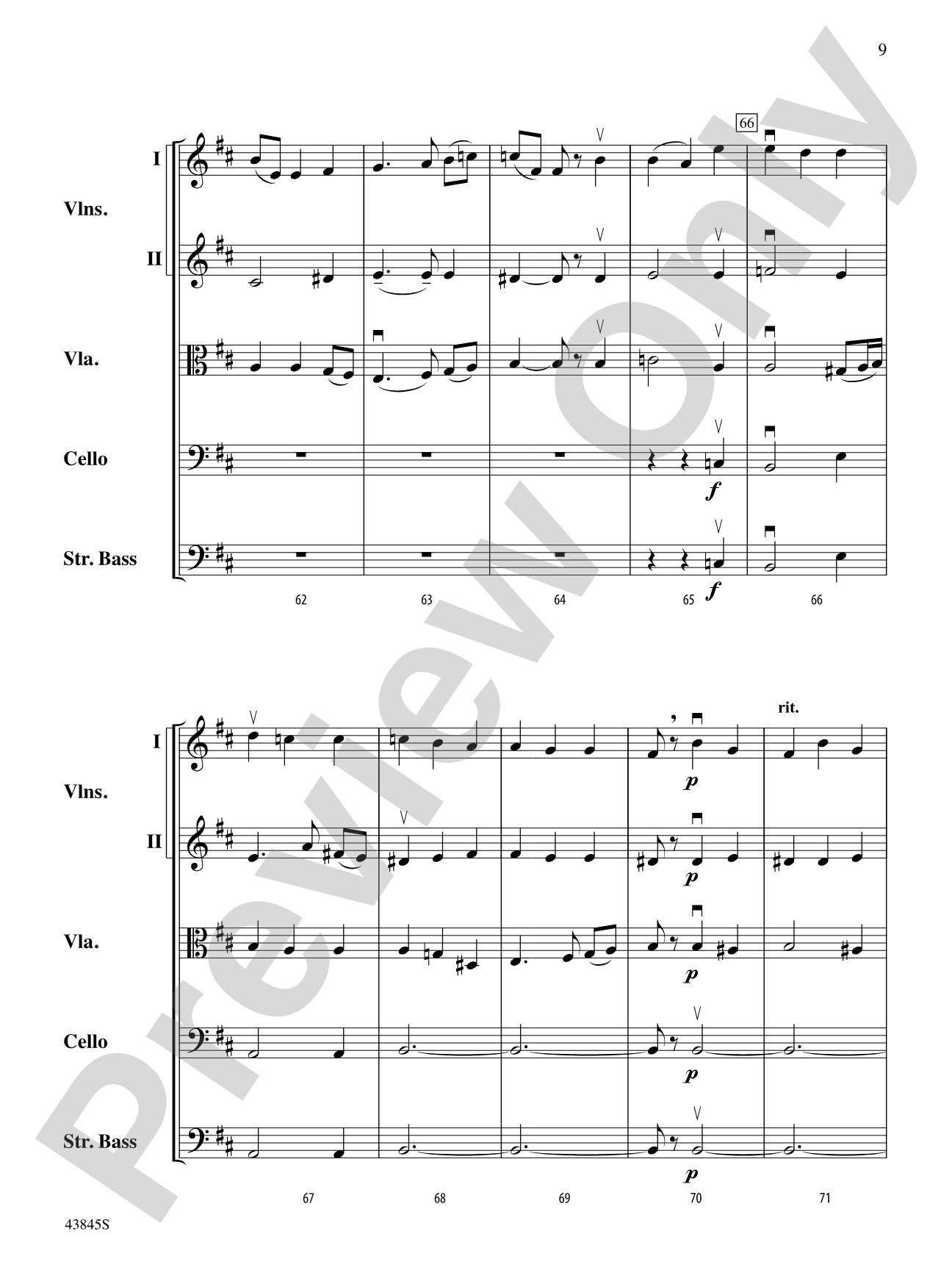 Evening Song: String Orchestra Conductor Score & Parts