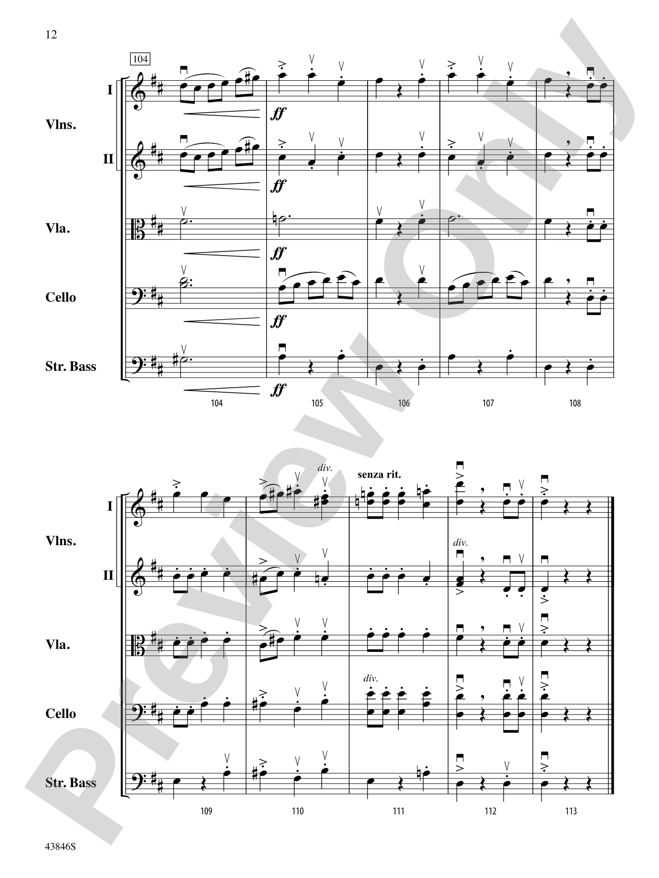 Villancico: String Orchestra Conductor Score & Parts