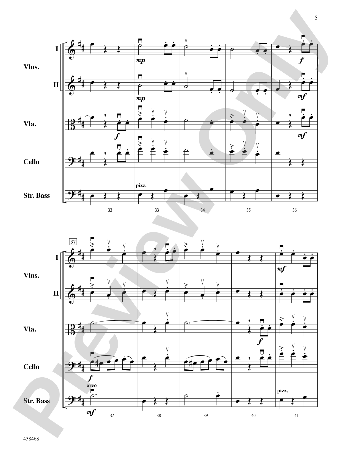 Villancico: String Orchestra Conductor Score & Parts