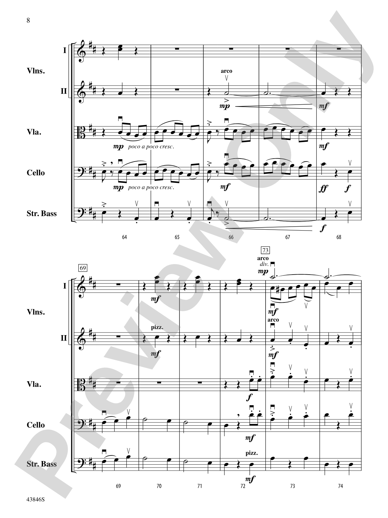 Villancico: String Orchestra Conductor Score & Parts