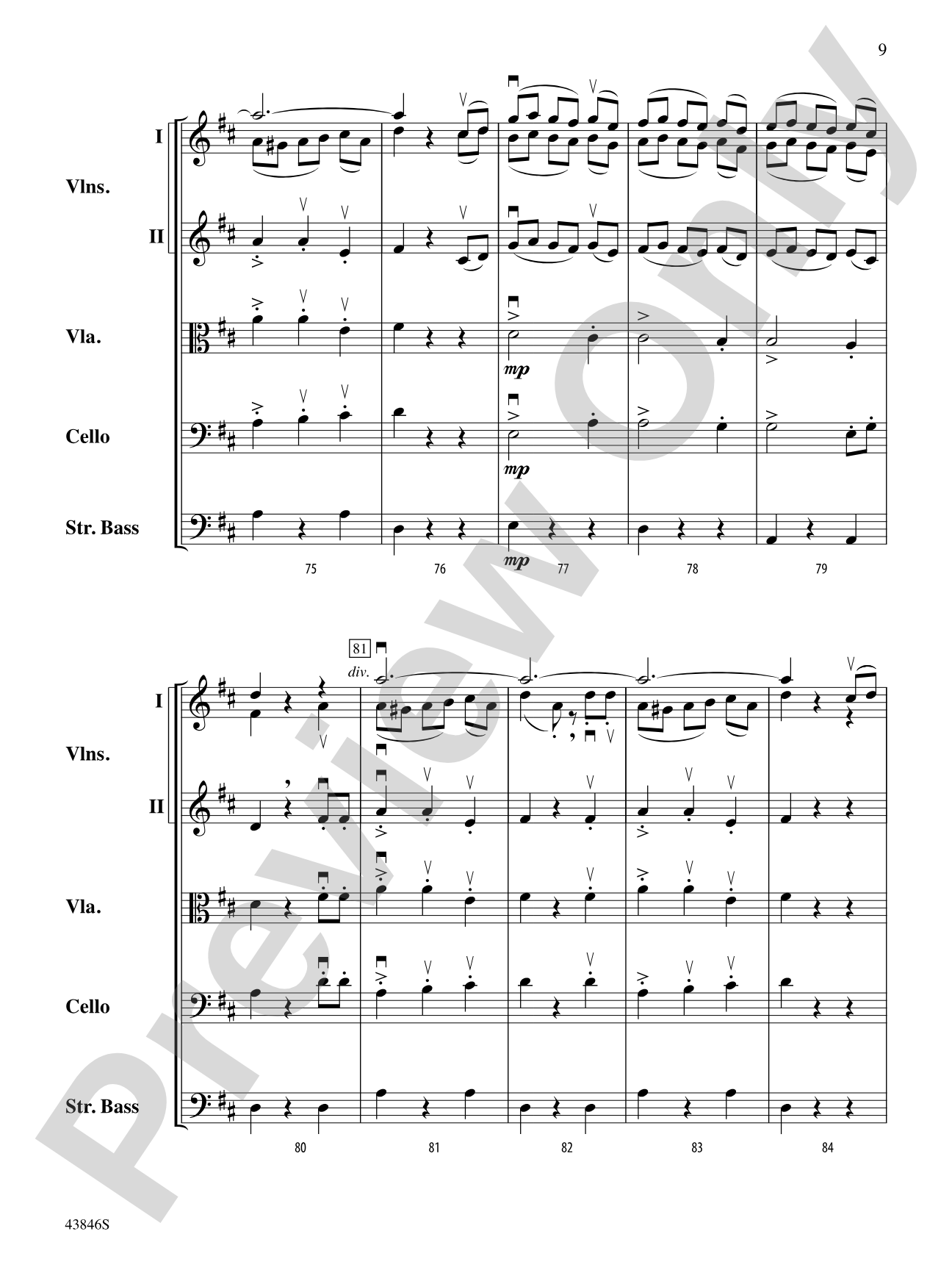 Villancico: String Orchestra Conductor Score & Parts
