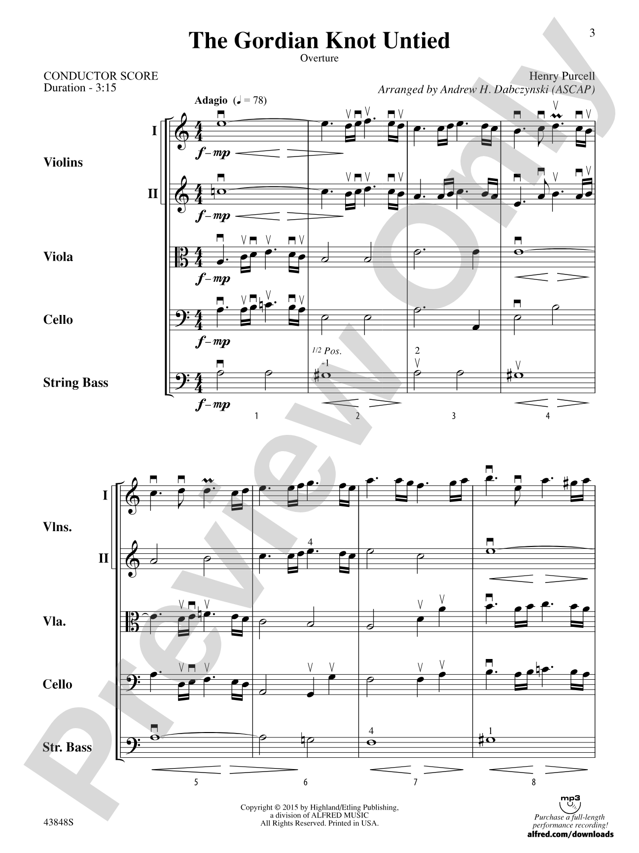 The Gordian Knot Untied: String Orchestra Conductor Score & Parts