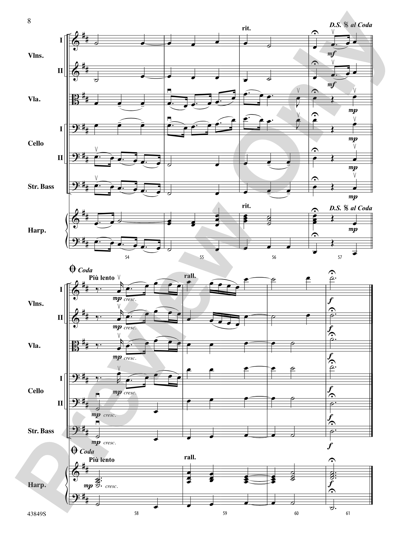 Largo: String Orchestra Conductor Score & Parts