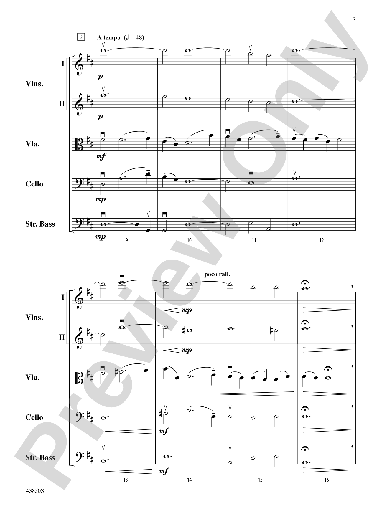 Sarabande: String Orchestra Conductor Score & Parts