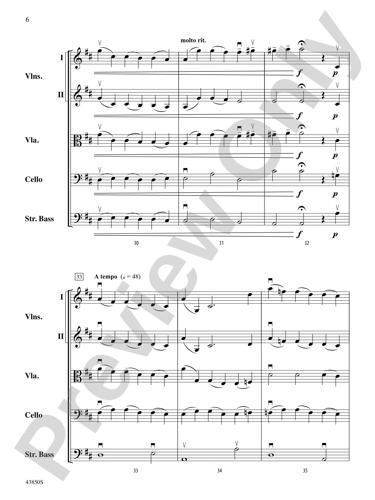 Sarabande: String Orchestra Conductor Score & Parts