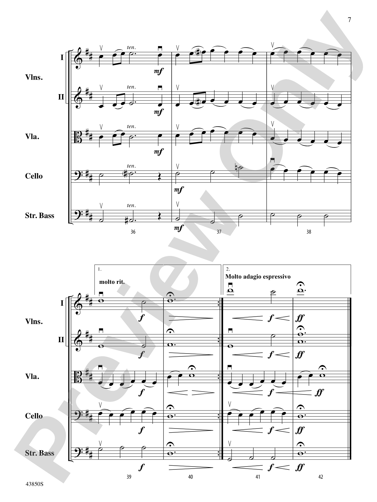 Sarabande: String Orchestra Conductor Score & Parts