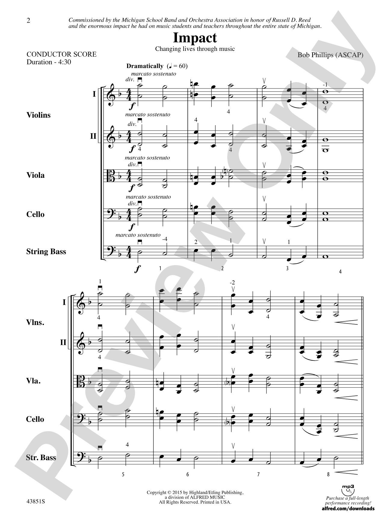 Impact: String Orchestra Conductor Score & Parts