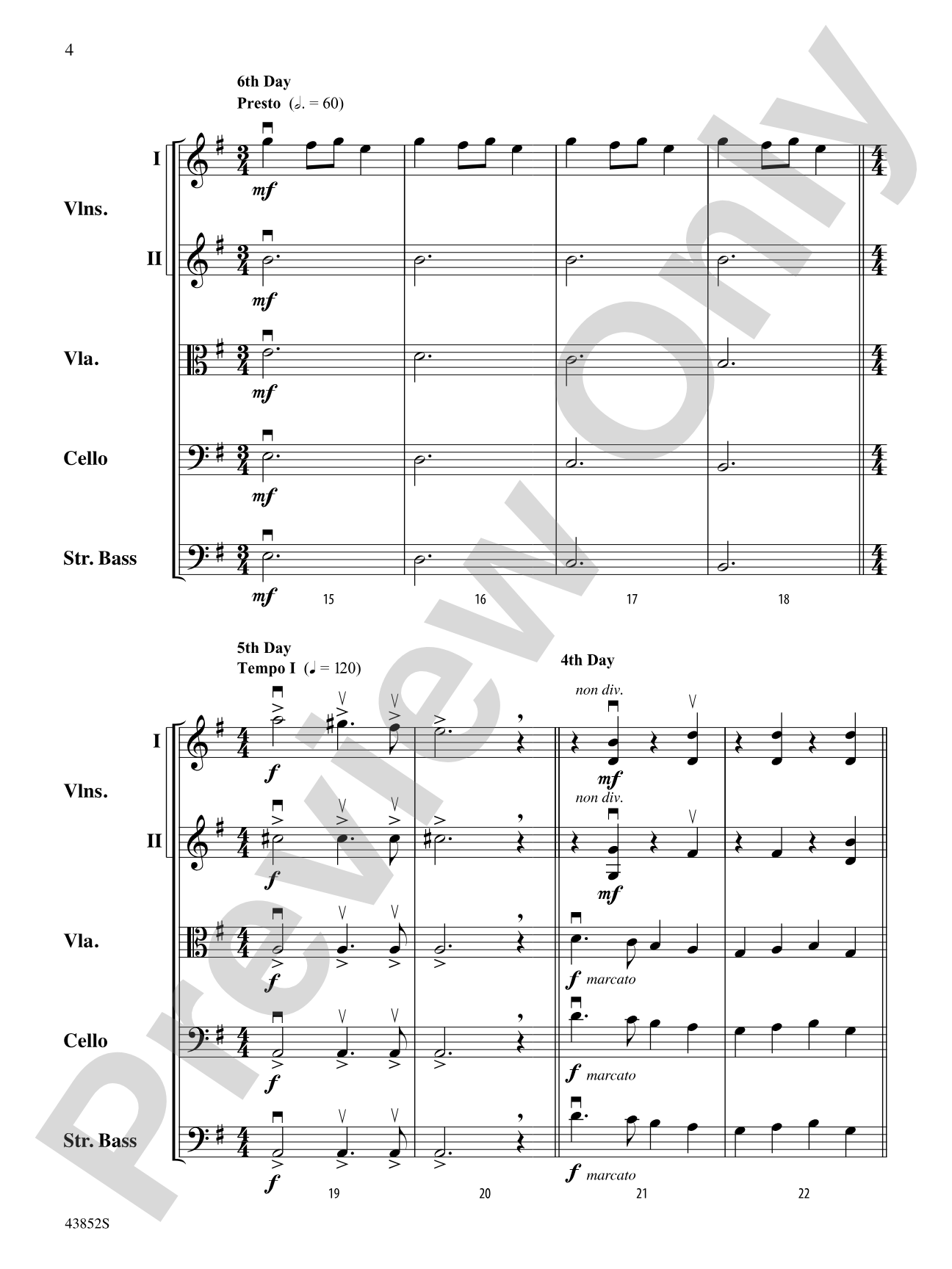 The 12 Musical Days of Christmas: String Orchestra Conductor Score & Parts