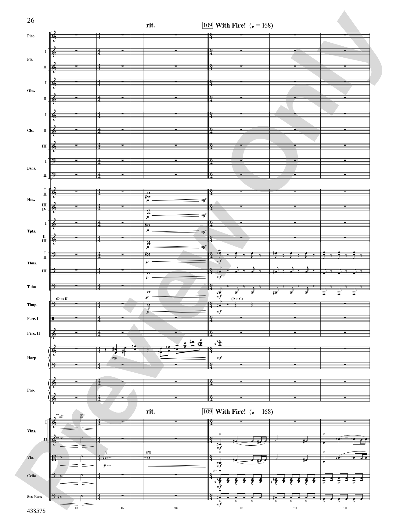 Unconquered: Full Orchestra Conductor Score & Parts