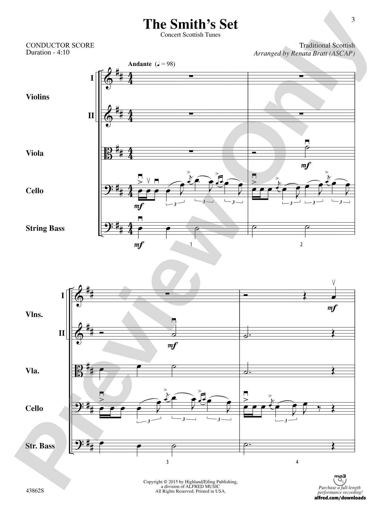 The Smith's Set: String Orchestra Conductor Score & Parts