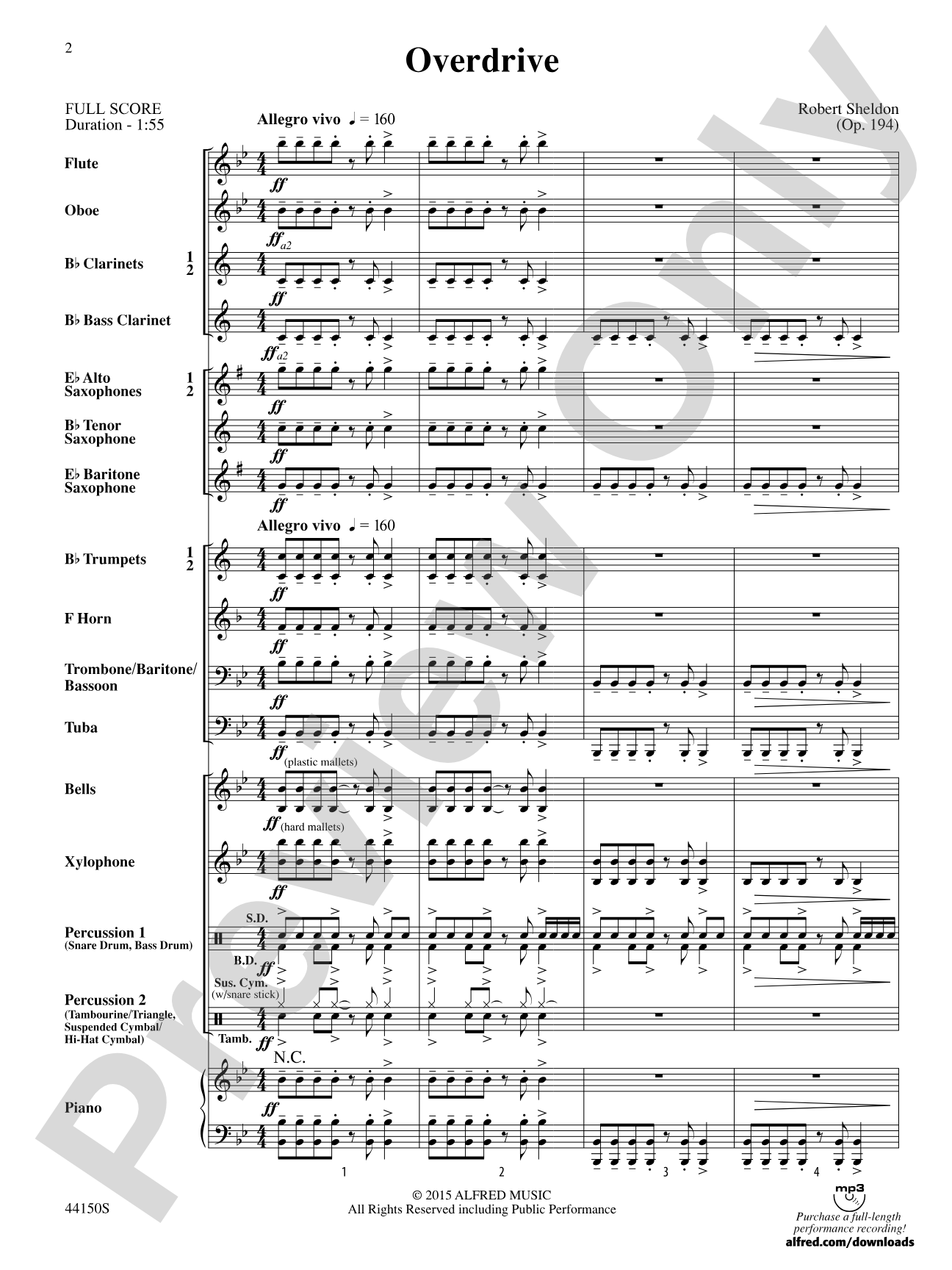 Overdrive: Concert Band Conductor Score & Parts