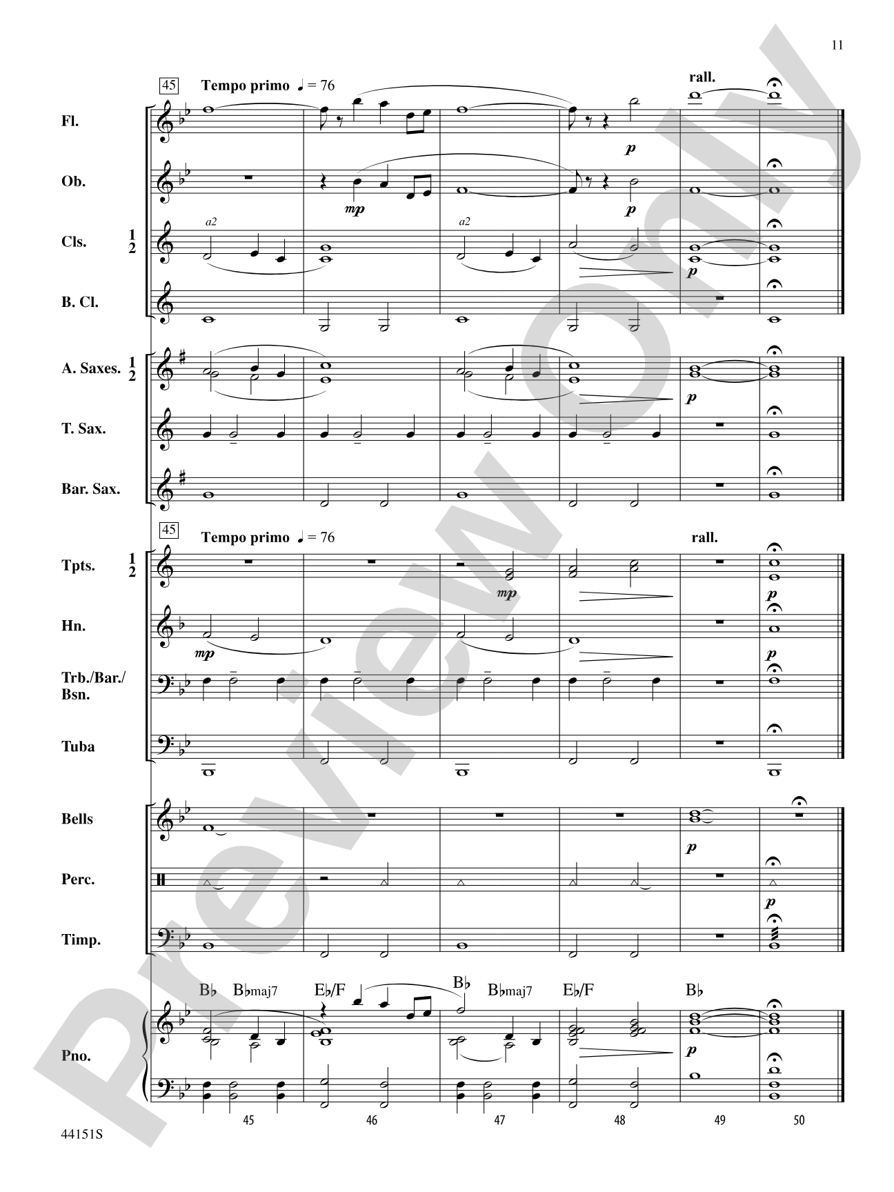 Serenade: Concert Band Conductor Score & Parts