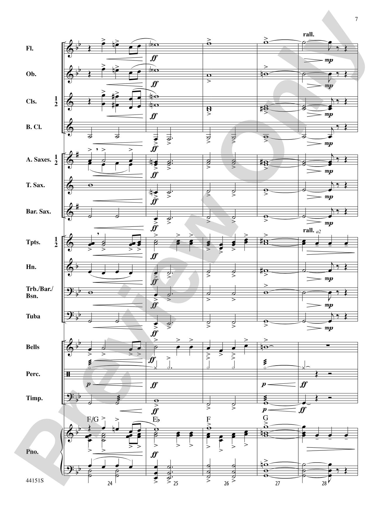 Serenade: Concert Band Conductor Score & Parts