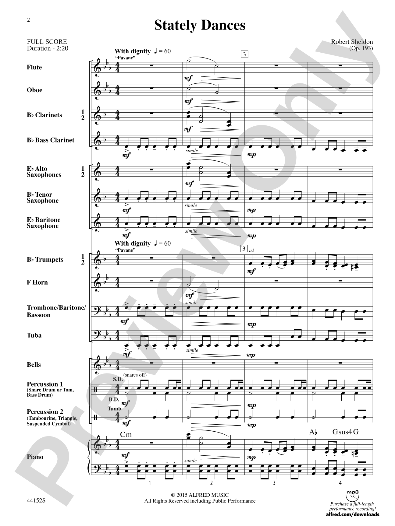 Stately Dances: Concert Band Conductor Score & Parts