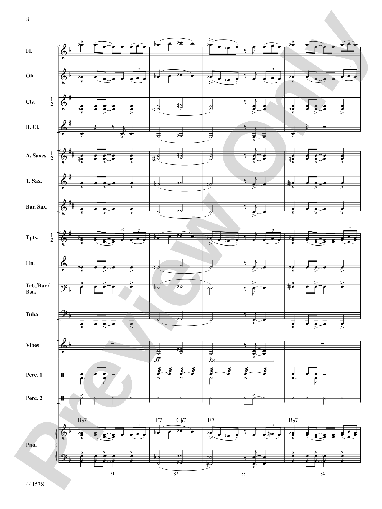 Hues of Blue: Concert Band Conductor Score & Parts