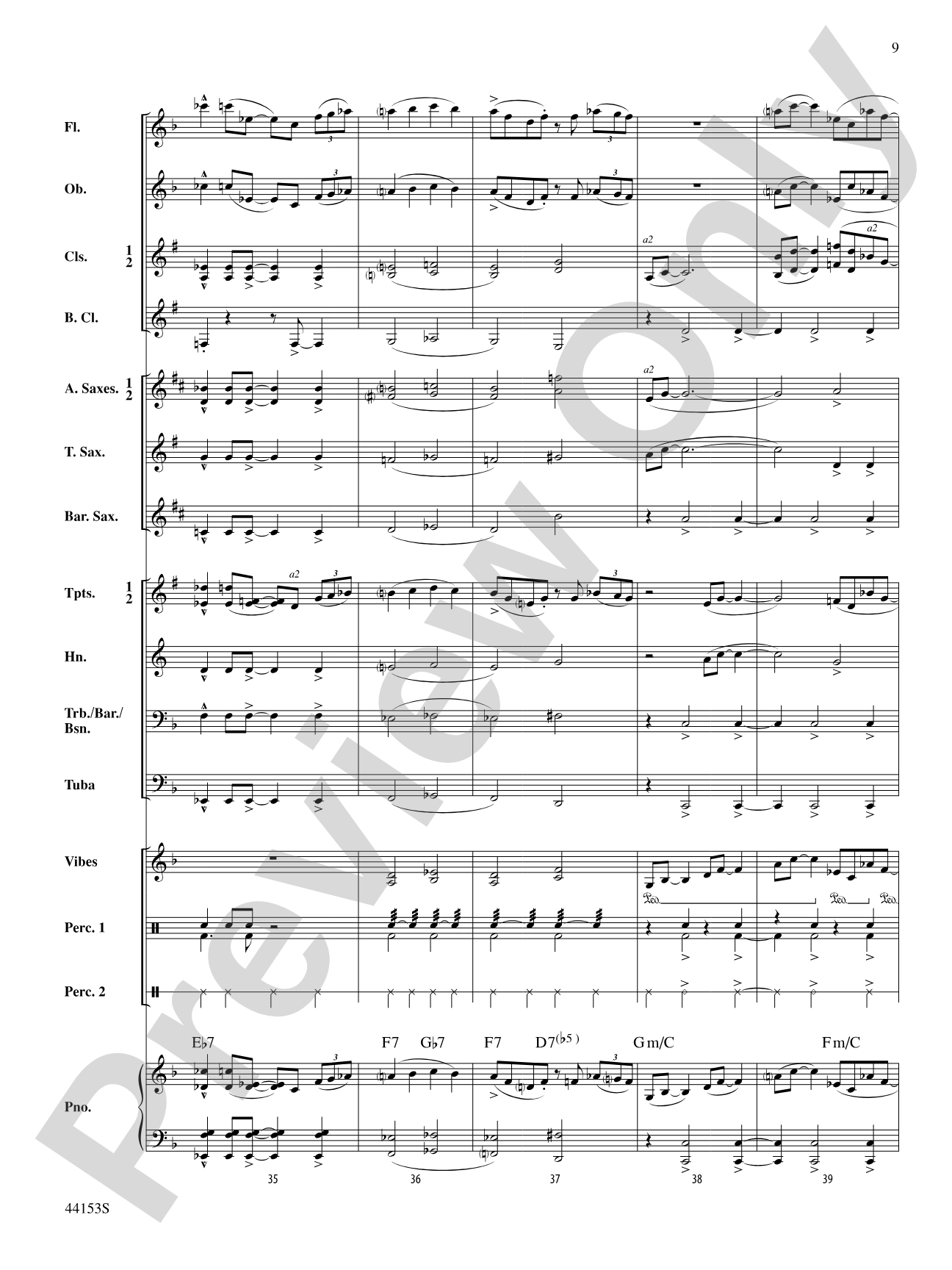 Hues of Blue: Concert Band Conductor Score & Parts