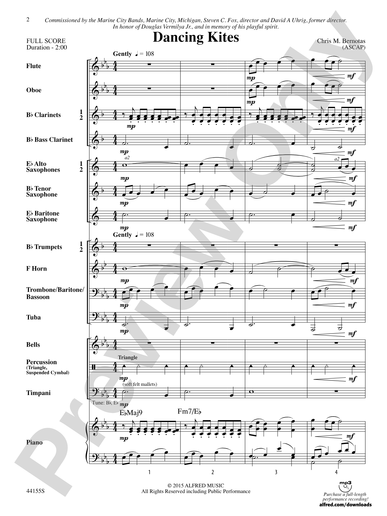Dancing Kites: Concert Band Conductor Score & Parts