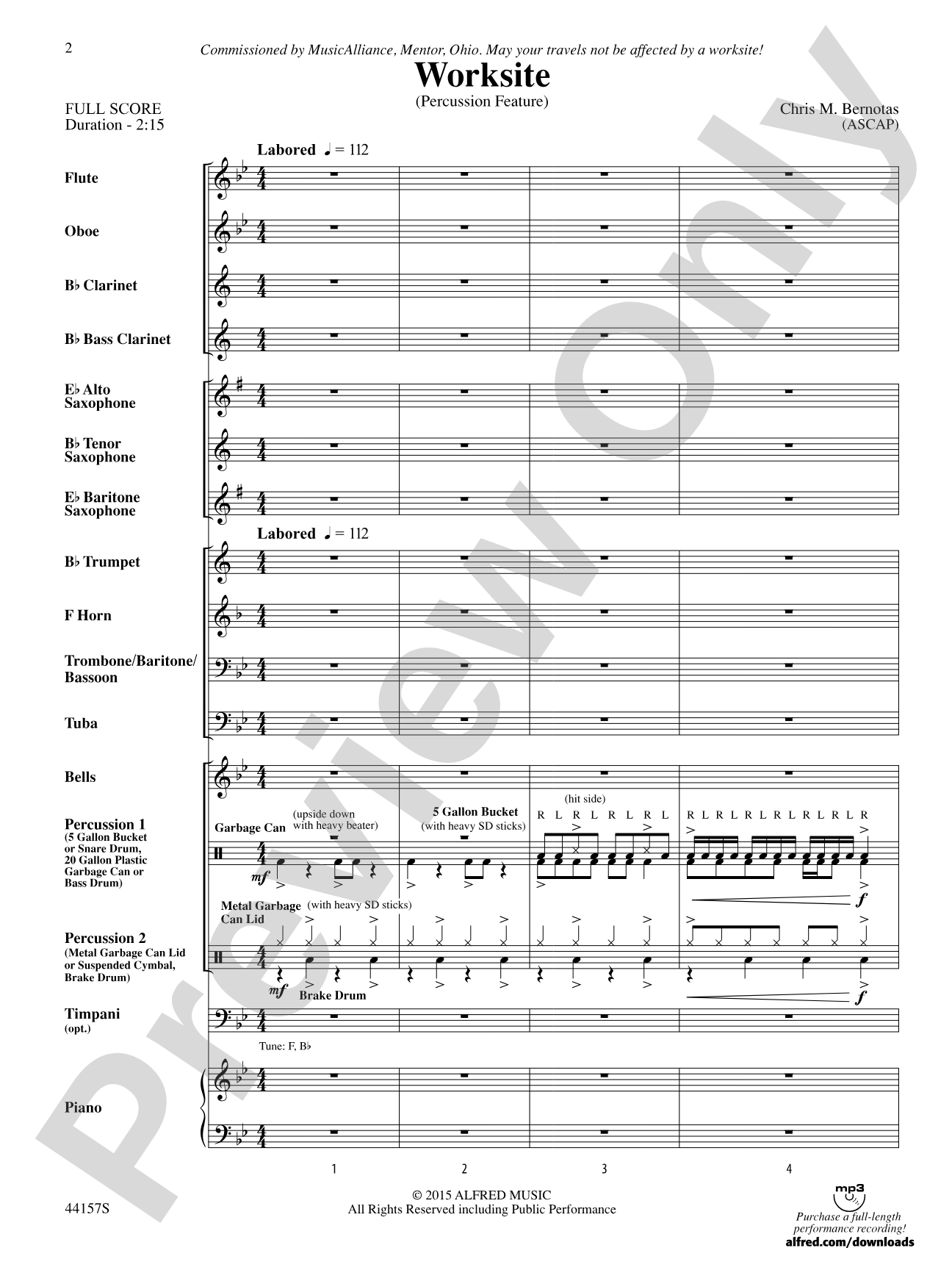 Worksite: Concert Band Conductor Score & Parts