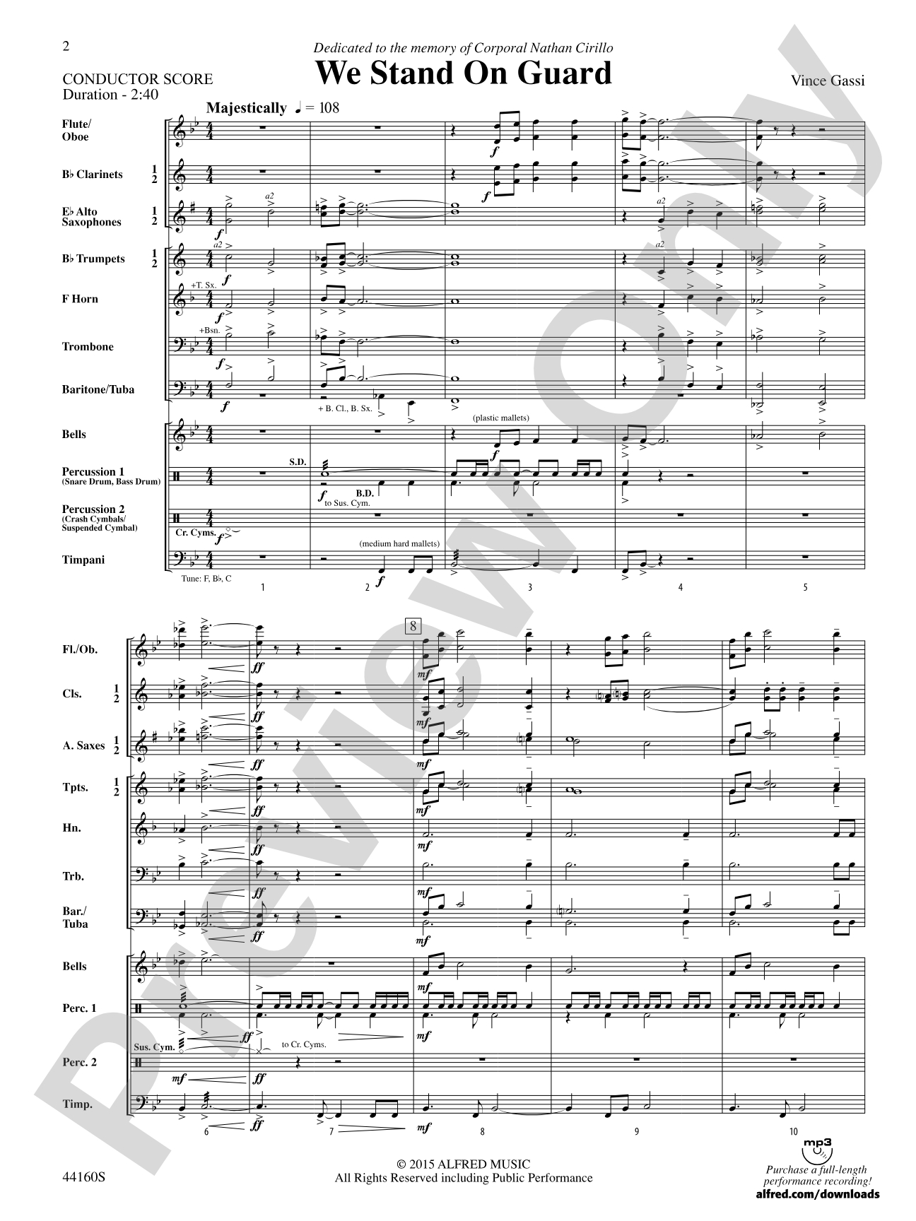 We Stand on Guard: Concert Band Conductor Score & Parts