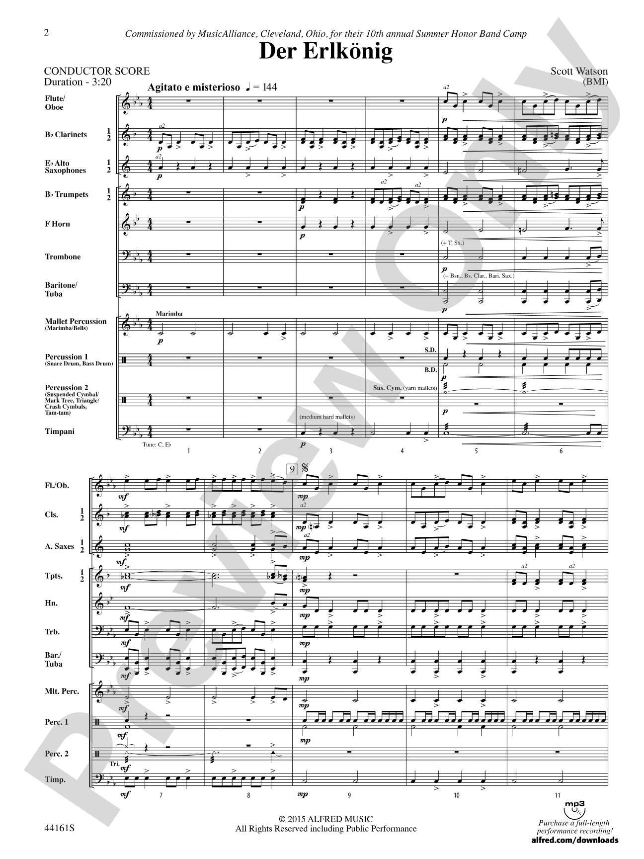 Der Erlkönig: Concert Band Conductor Score & Parts