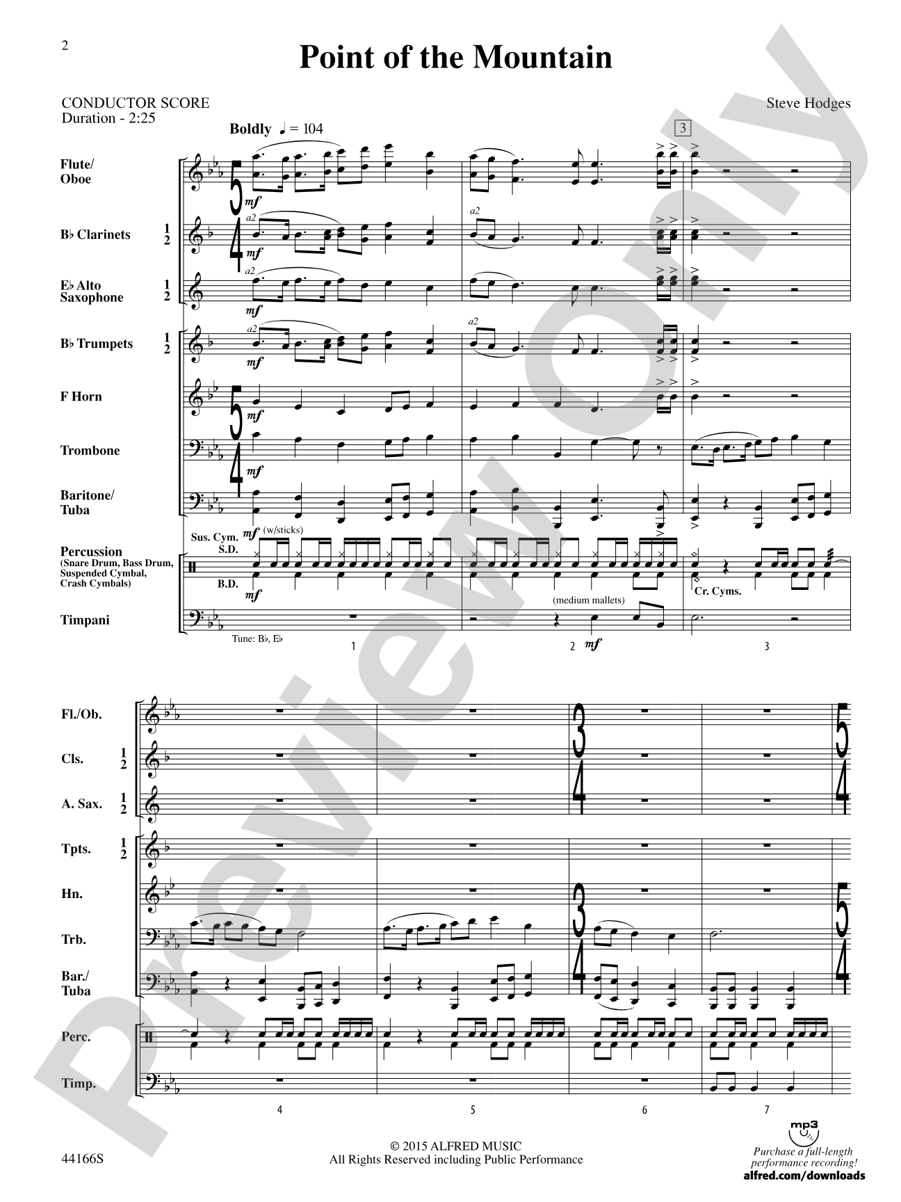 Point of the Mountain: Concert Band Conductor Score & Parts