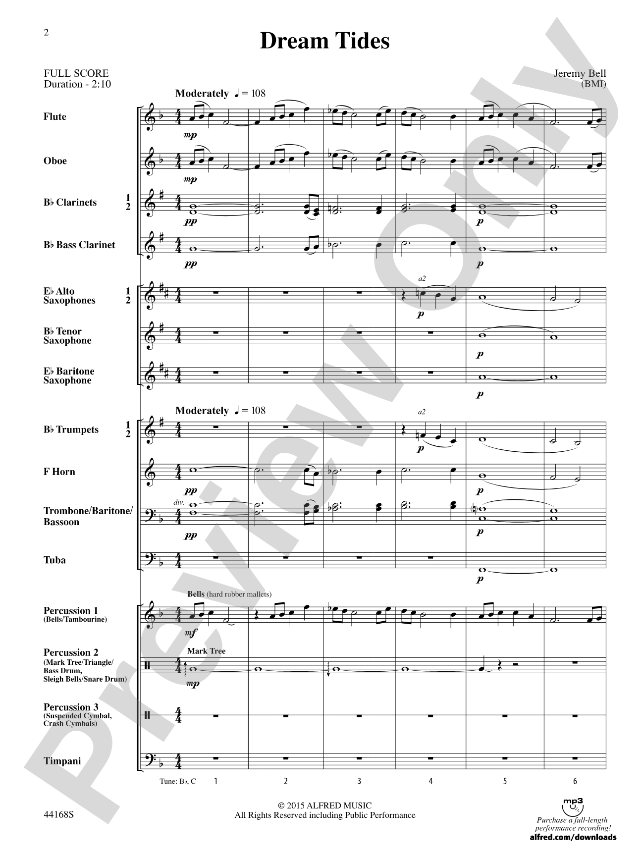 Dream Tides: Concert Band Conductor Score & Parts