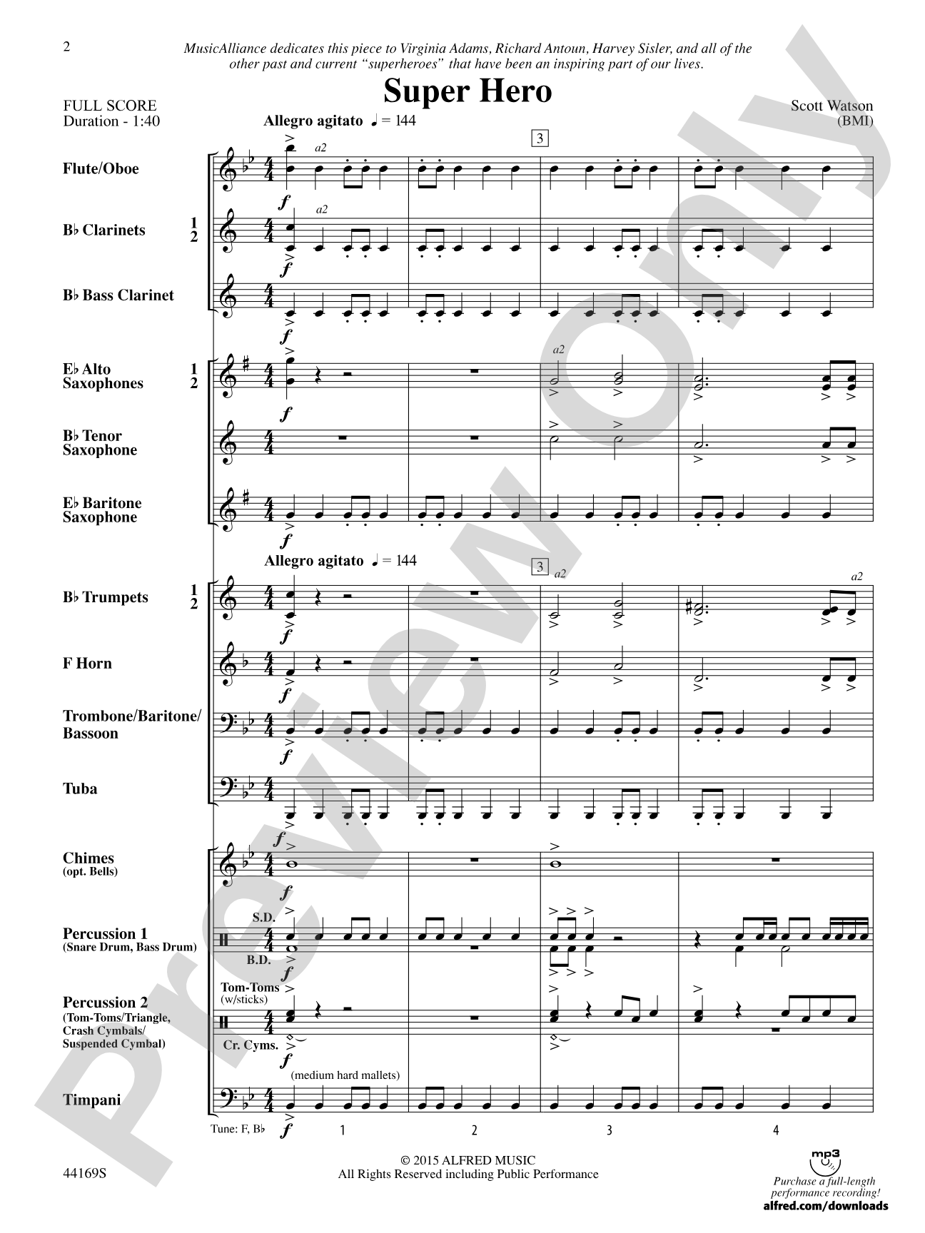 Super Hero: Concert Band Conductor Score & Parts