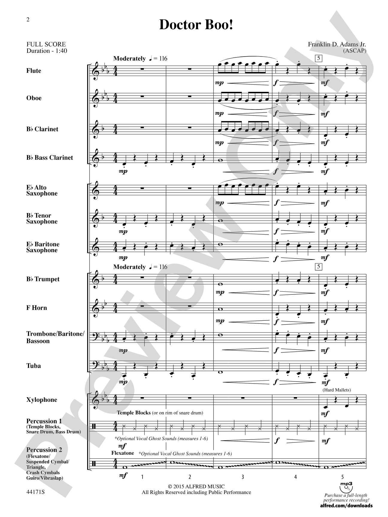 Doctor Boo!: Concert Band Conductor Score & Parts